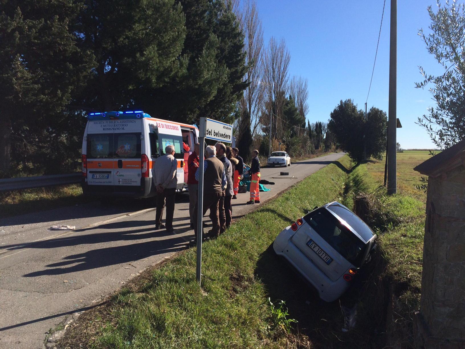 Scontro mortale tra via della Torre e lo stradone Belvedere (foto Falorni/Silvi)