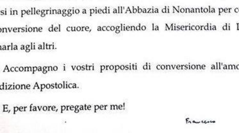 Il Papa ai parrocchiani: «A piedi a Nonantola»