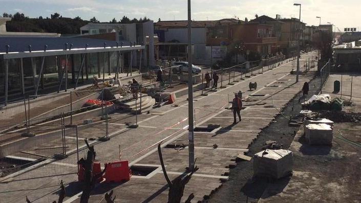 Una veduta del tratto riqualificato del viale della Vittoria