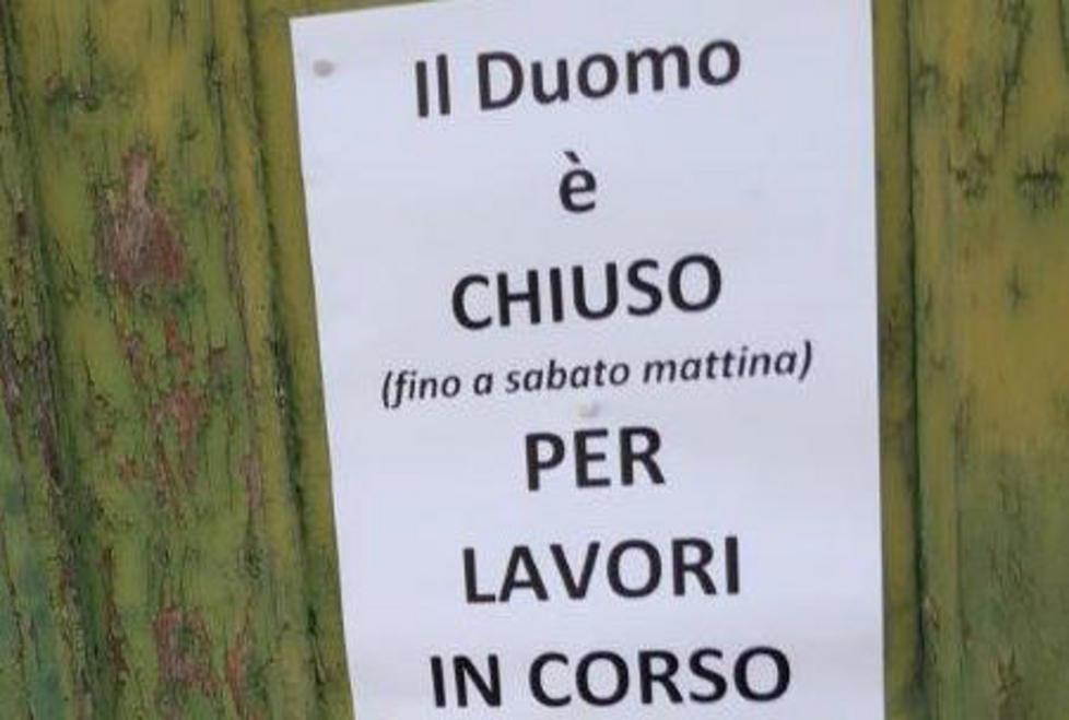 Duomo chiuso per manutenzione 