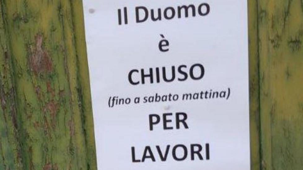 Duomo chiuso per manutenzione