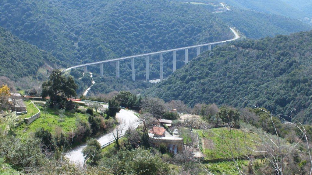 Il viadotto tra Gadoni e Seulo, uno dei più alti d’Europa