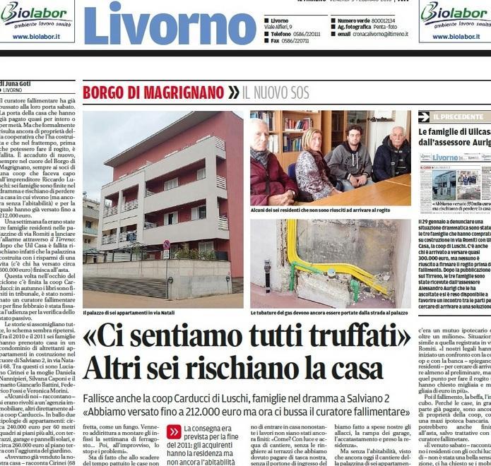 Nove famiglie rischiano di perdere l’abitazione già pagata