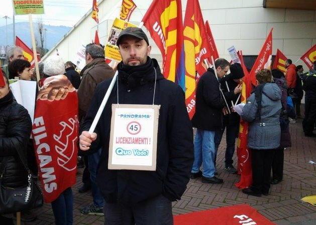 La protesta dei lavoratori di Panorama 