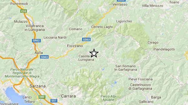 La zona del sisma (foto Ingv)