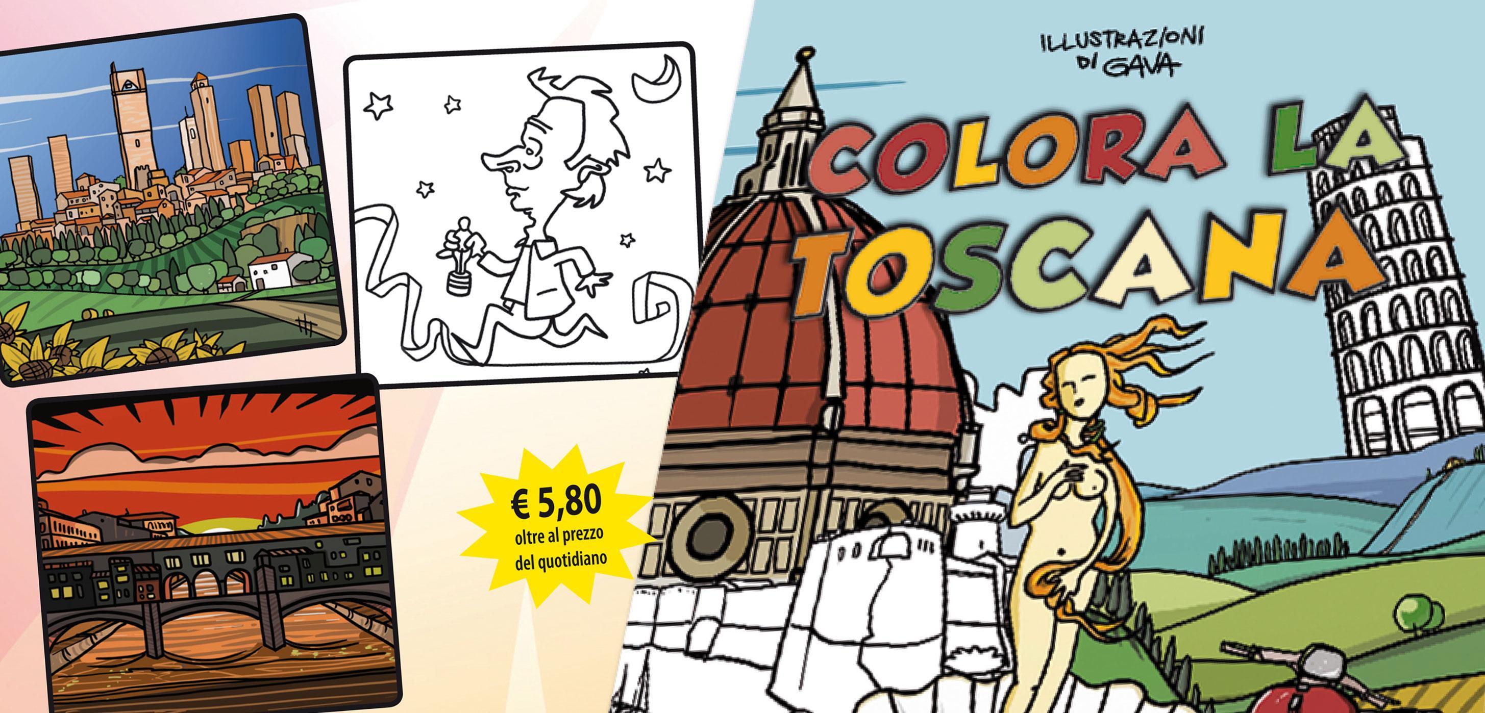 Colora la Toscana, un gioco e un antistress per bambini di ogni età 
