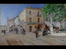 Il quadro "Vita di paese" di Telemaco Signorini
