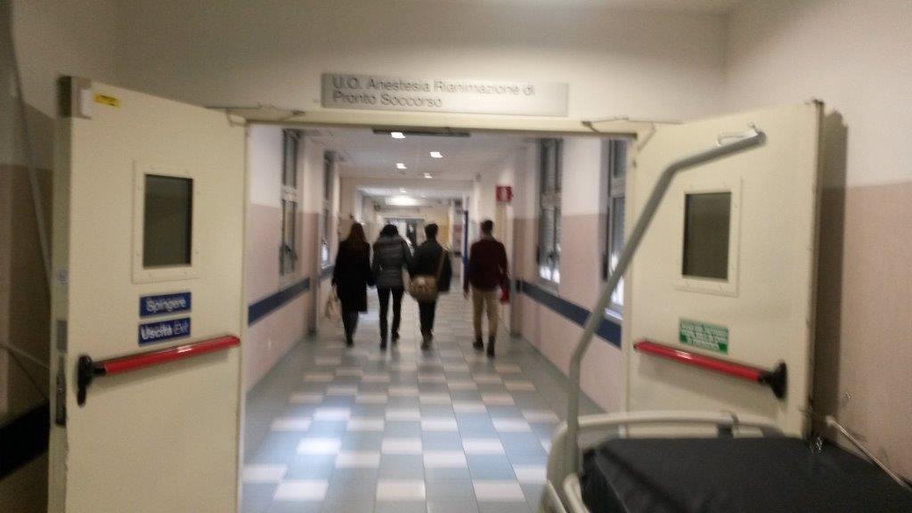 Un corridoio dell'ospedale di Cisanello