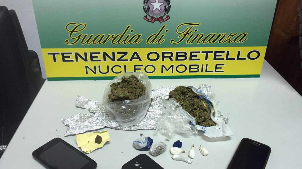 La droga sequestrata dalla finanza