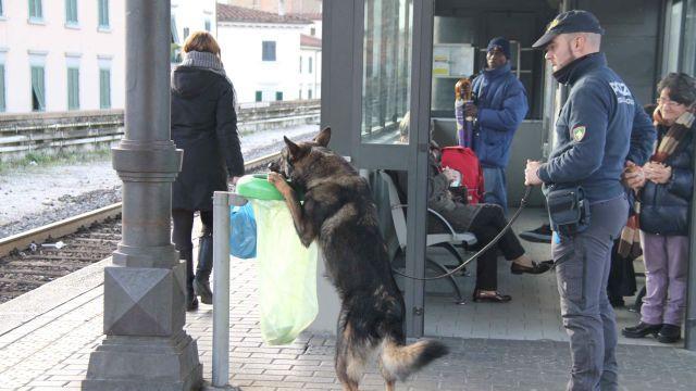 Controlli antidroga alla stazione del Serraglio