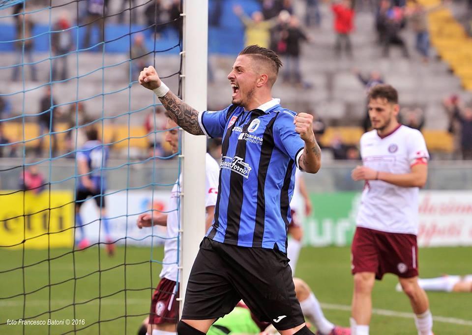 Il centravanti nerazzurro Umberto Eusepi (Francesco Batoni/pisachannel.tv)