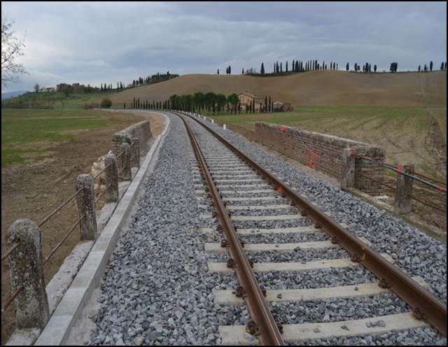 Un tratto della ferrovia Grosseto-Siena