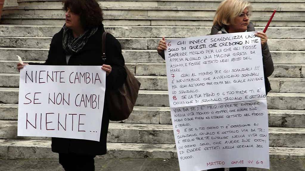 Un momento della protesta di domenica 21