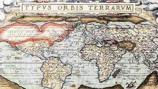 Un'immagine del mappamondo di Abramo Ortelio