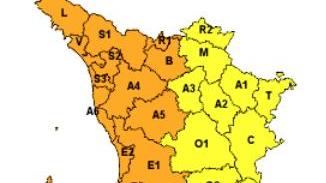 Dal sito della Regione Toscana l'intensità dell'allerta a secondo delle zone