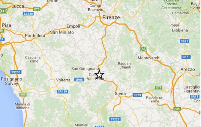 Scossa di terremoto in Valdelsa