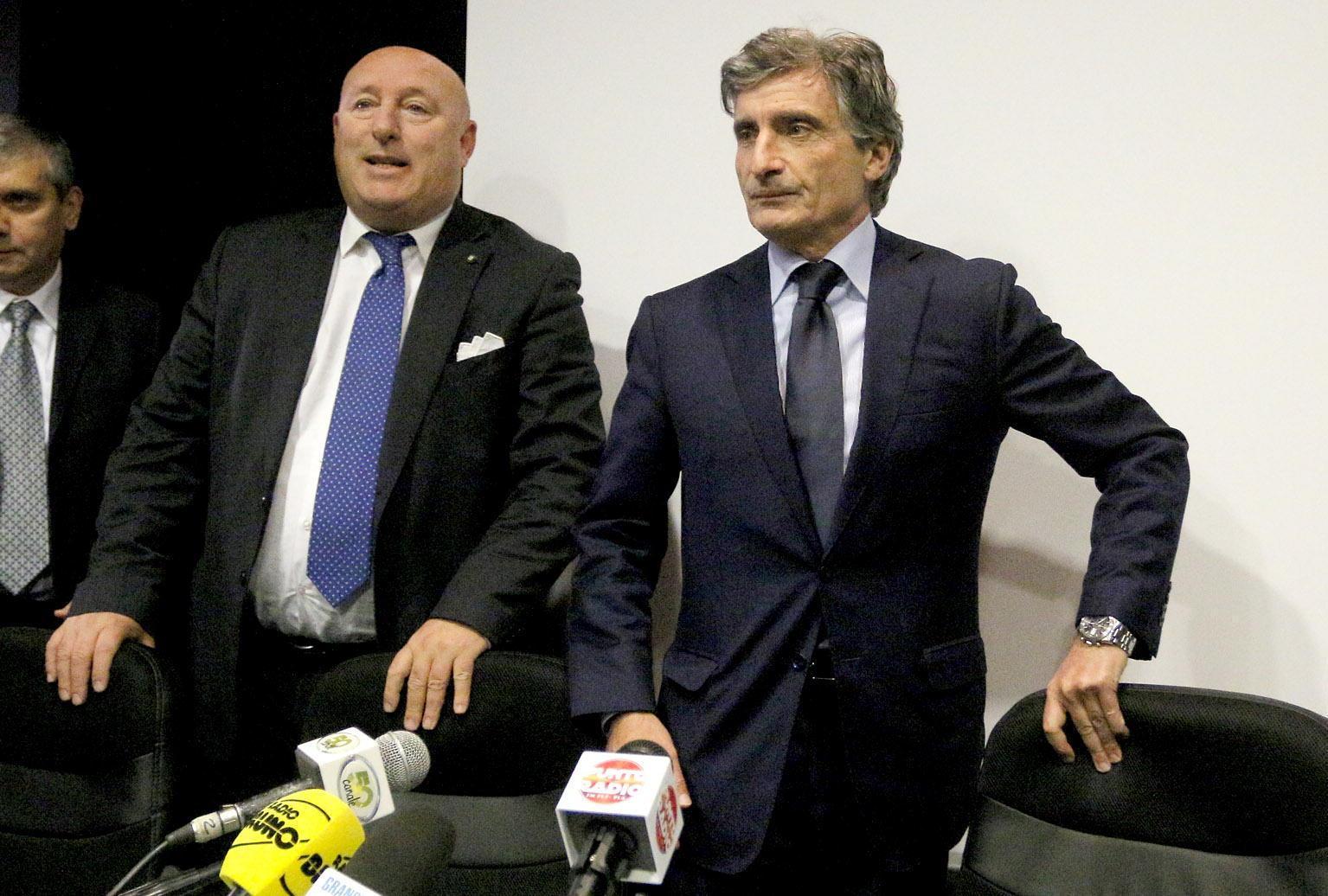 Il Dg nerazzurro Lucchesi e il presidente Petroni (Muzzi)