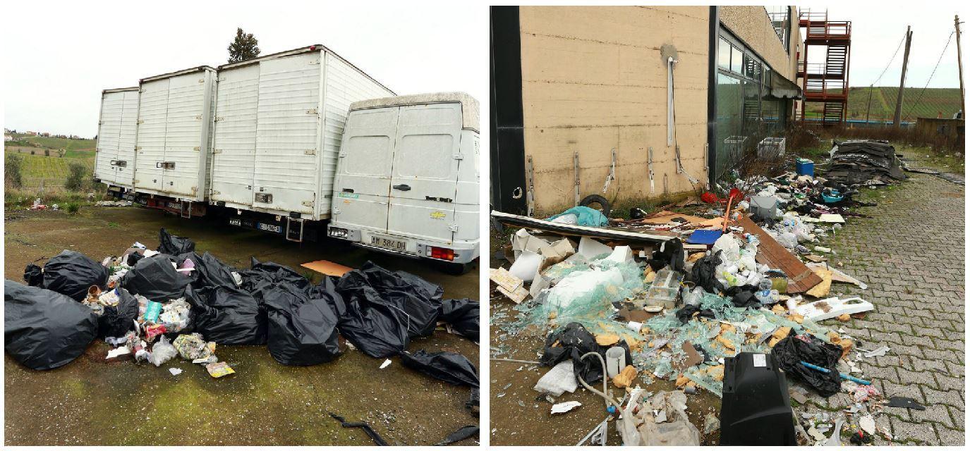 Auto, furgoni e rifiuti di ogni tipo accanto alla vecchia Rud Mobili (Foto Agenzia Carlo Sestini)