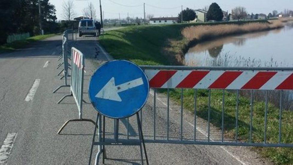 Uno smottamento sulla via Comunale