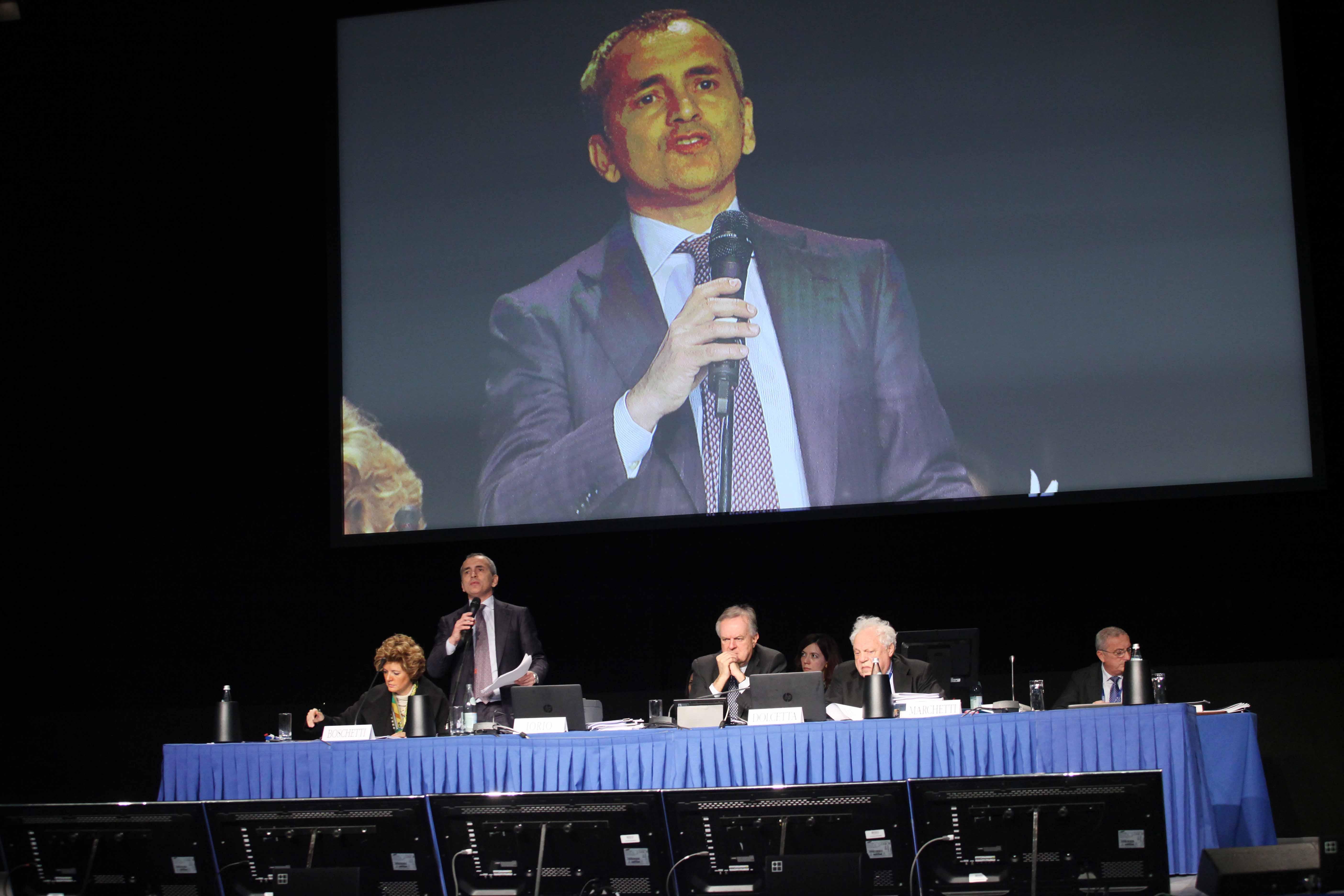L'intervento dell'ad Francesco Iorio all'assemblea BpVi
