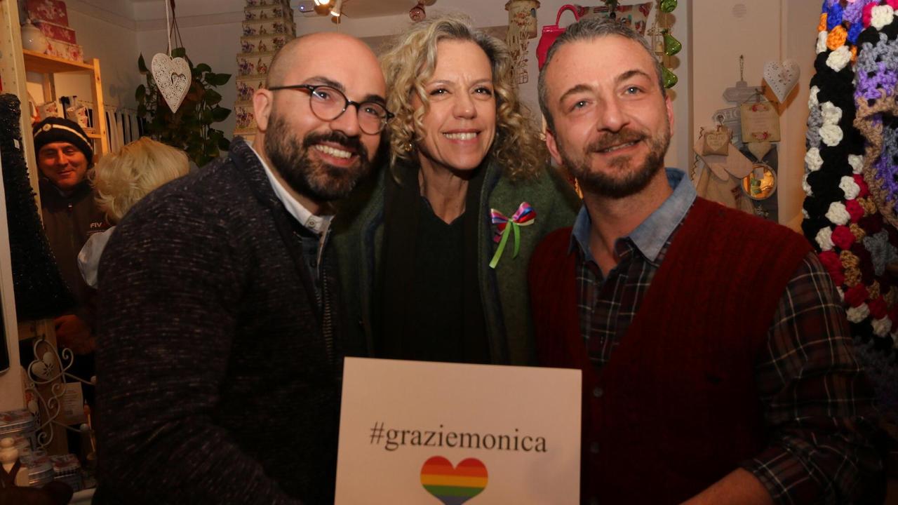 Da sinistra Maurizio Andreuccetti, la senatrice Monica Cirinnà e Giuseppe Liardo (Fotoservizio di Enzo Russo)
