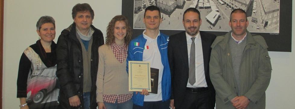 Encomio per meriti sportivi dal sindaco di Carpi a Pettenati