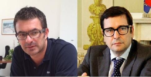 Da sinistra Andre Corti, direttore generale dell'Ato Toscana sud, ed Eros Organni, amministratore delegato di Sei 