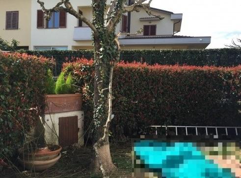 Il giardino dov'è avvenuto l'incidente (Foto Franco Silvi)