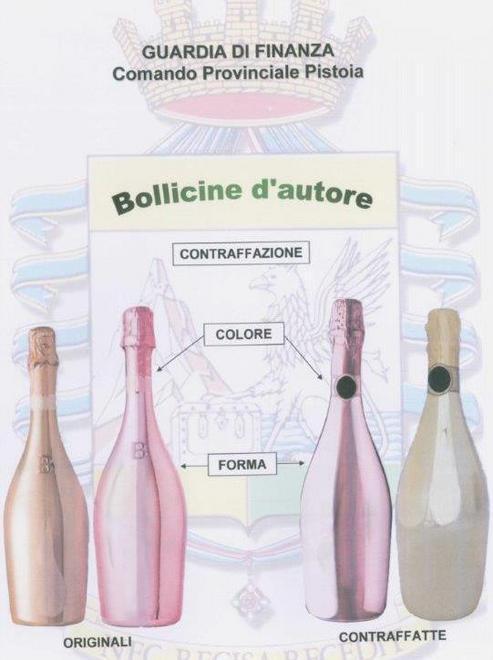 Sequestrate bottiglie ed etichette fotocopia 