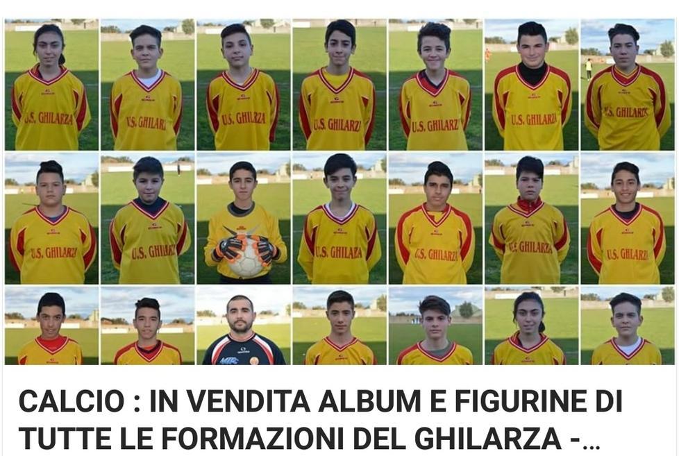 I calciatori dell’Us Ghilarza nell’album delle figurine