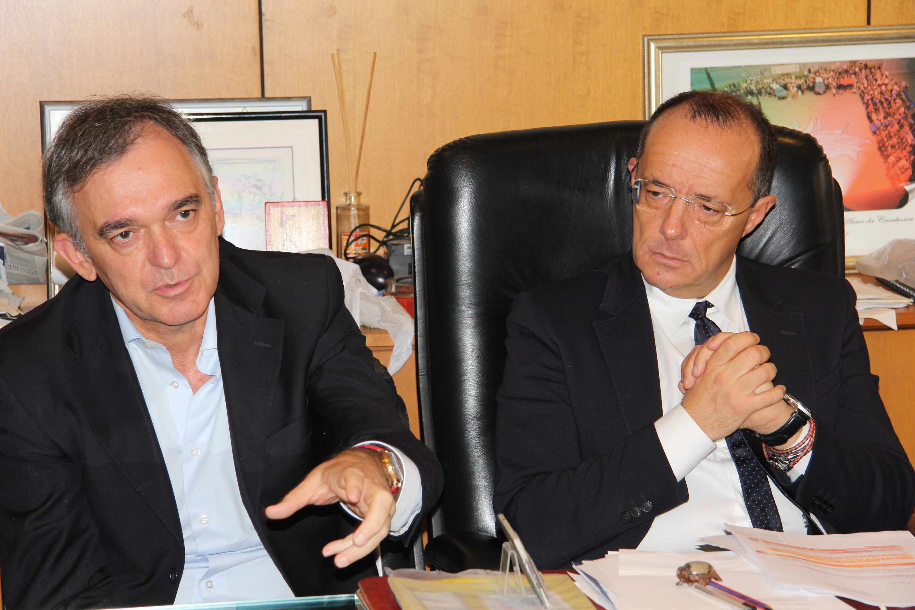 Il presidente della Regione Enrico Rossi insieme al sostituto Antonio Sangermano