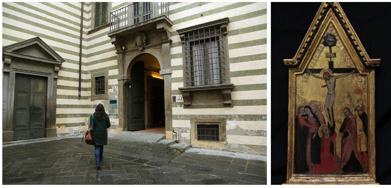 L'ingresso del Museo della Collegiata e l'opera ritrovata