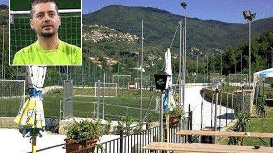 Il centro sportivo del Carbonizzo a Montemurlo, nel riquadro Lorenzo Betti