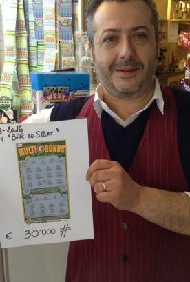 “Gratta” 30.000 euro al Bar Sport del Mercatale 