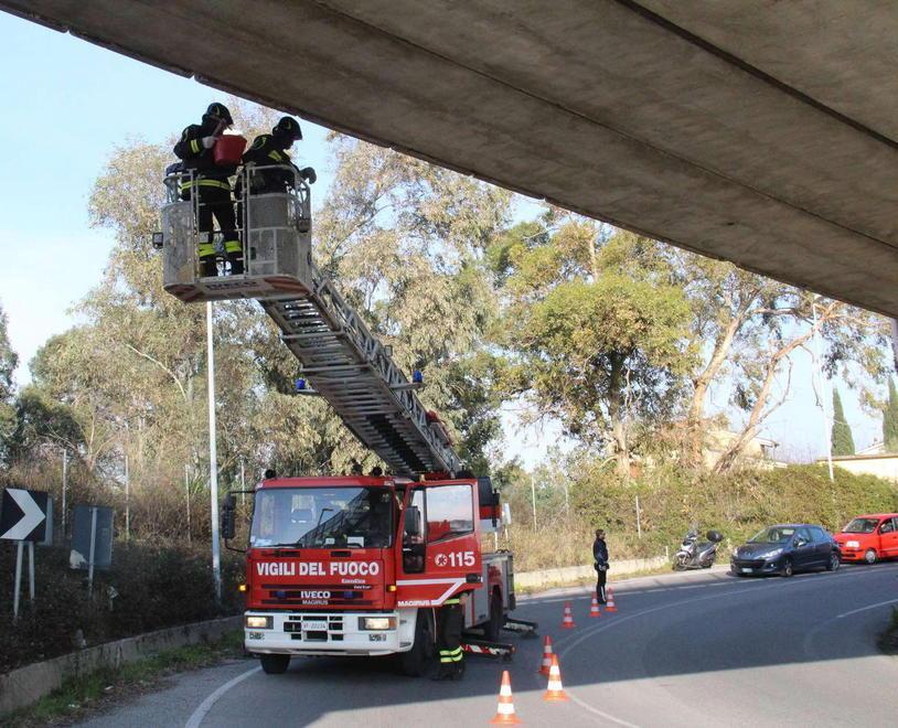 Crollo di calcinacci dal ponte a La Rosa: i pezzi d’intonaco finiscono sulla strada