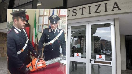 La motosega sequestrata dai carabinieri