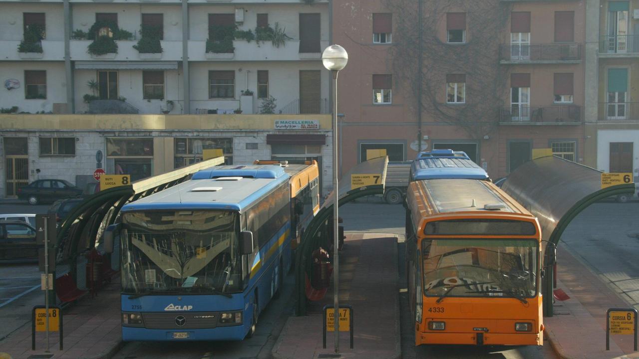 La stazione degli autobus a Pontedera