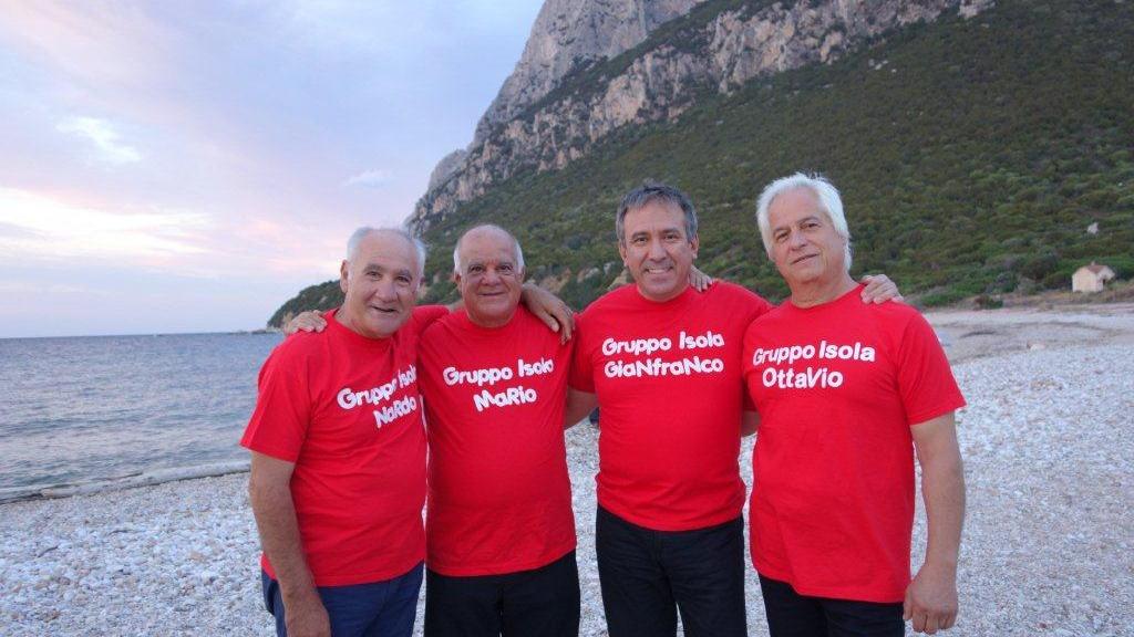 Il Gruppo Isola: da sinistra Nardo Pischedda, Mario Pischedda, Gianfranco Salis e Ottavio Putzu