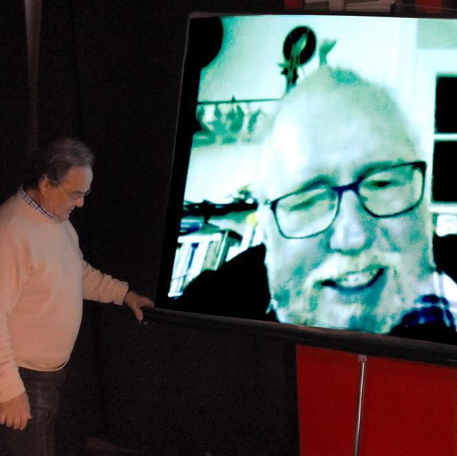 Da sinistra Roberto Barocci (Forum ambientalista) segue in collegamento via Skype il professor Paolo Rabitti (foto Agenzia Bf)