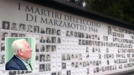Il sacrario dei caduti di Marzabotto. Nel riquadro Wilhelm Kusterer