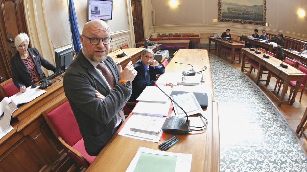 Il sindaco Filippo Nogarin in commissione bilancio (Marzi Pentafoto)