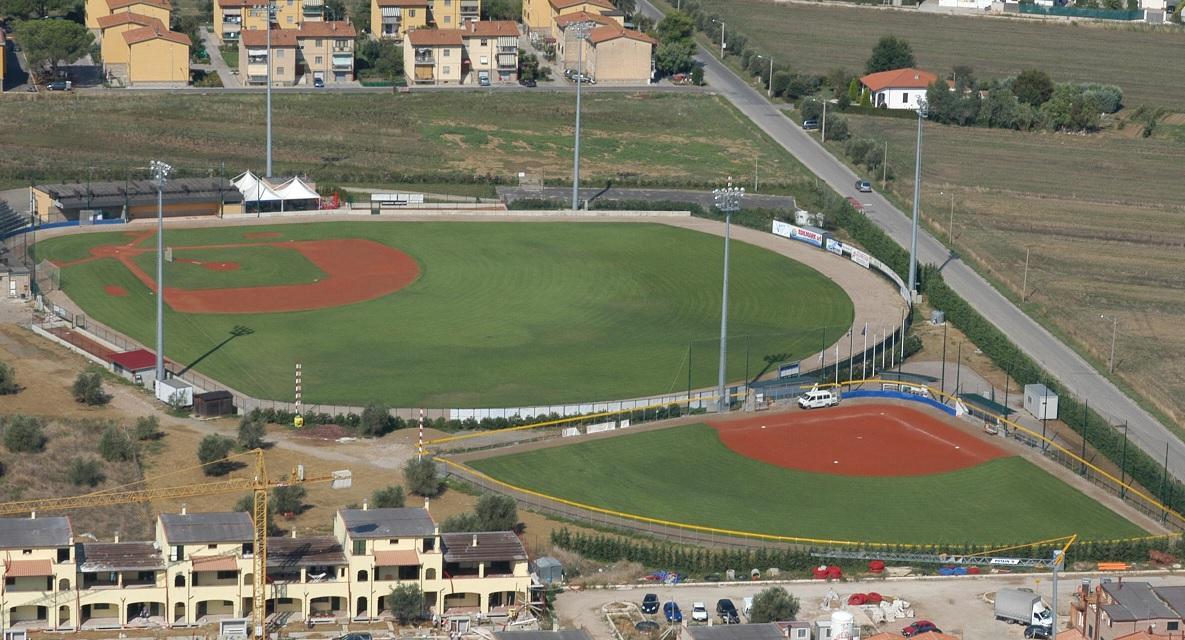 Lo stadio di baseball "Simone Scarpelli" di Grosseto