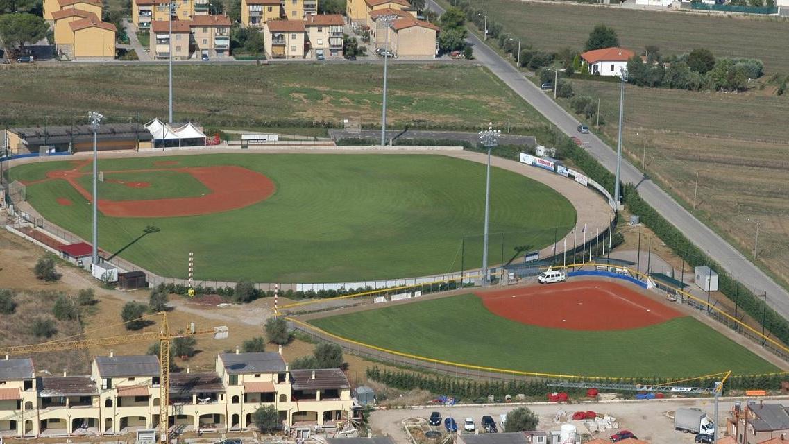 Lo stadio di baseball "Simone Scarpelli" di Grosseto