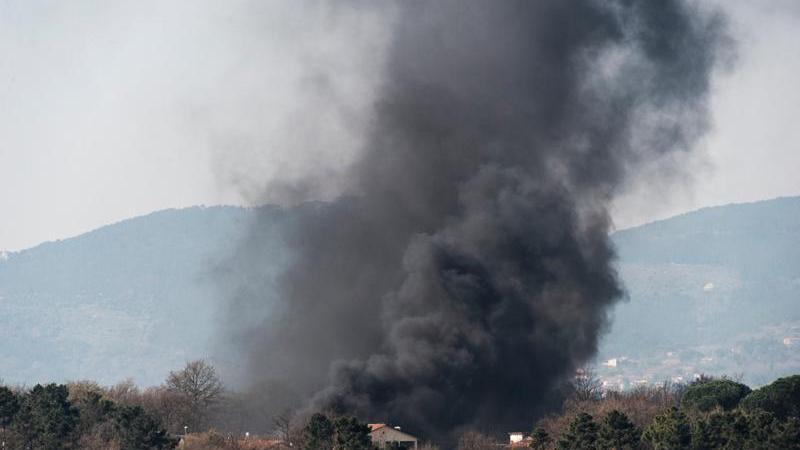 La colonna di fumo (Foto inviata da Alessandro Baldoni)