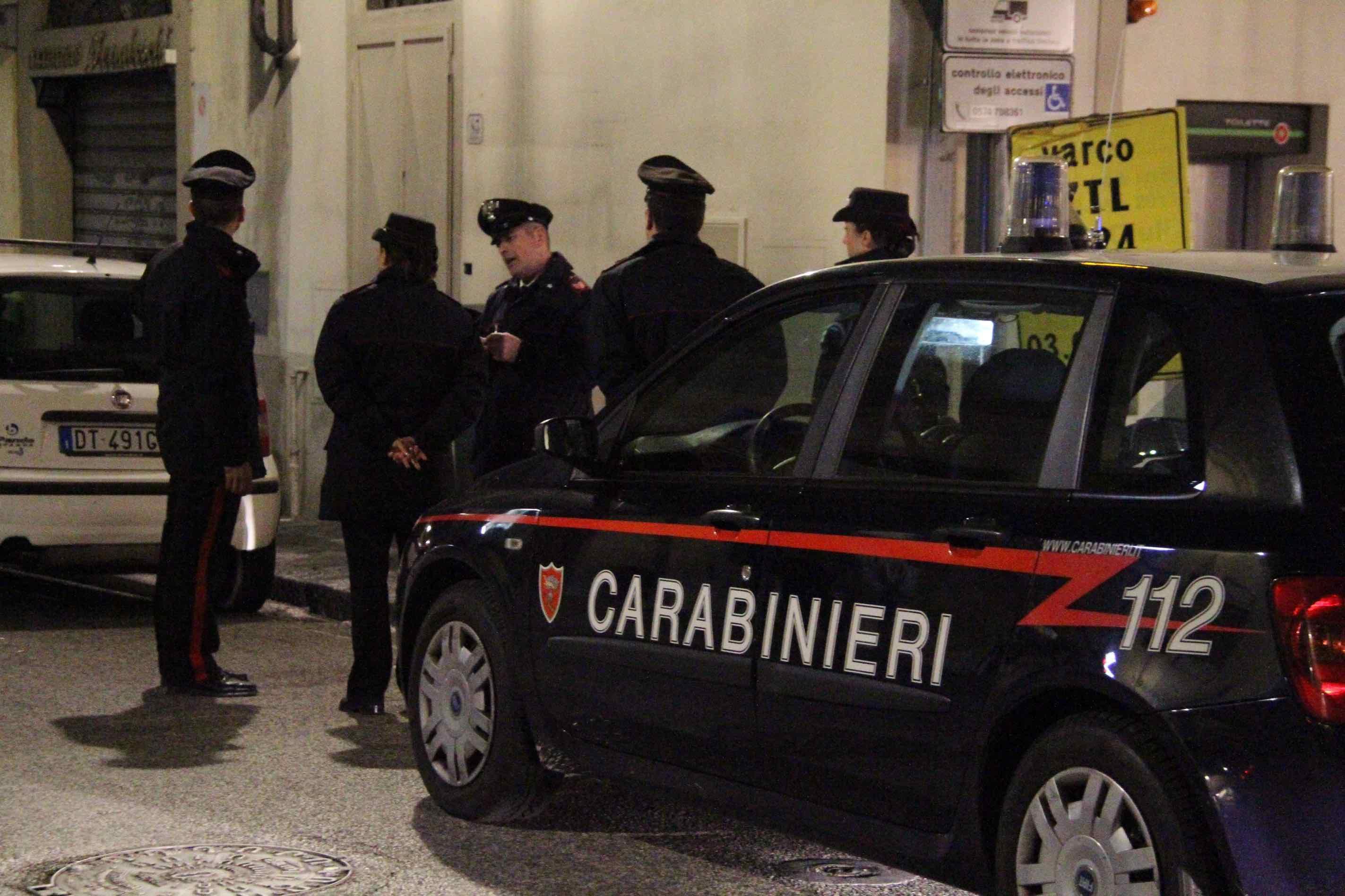 Un intervento dei carabinieri (foto d'archivio)