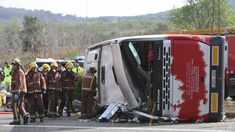 Un'immagine dell'incidente in Spagna