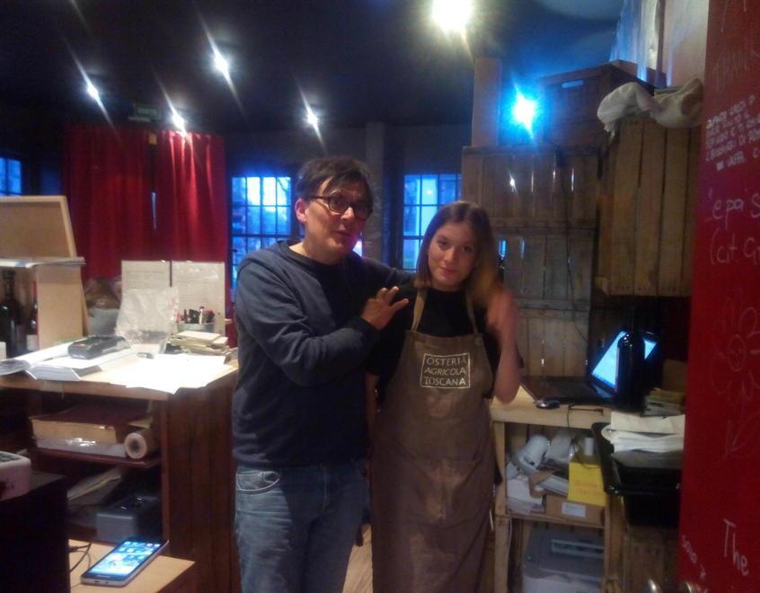 Fabio e Camilla Panchetti nel ristorante Osteria Toscana a Bruxelles