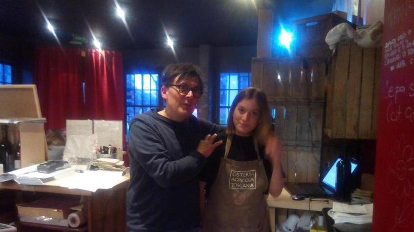 Fabio e Camilla Panchetti nel ristorante Osteria Toscana a Bruxelles