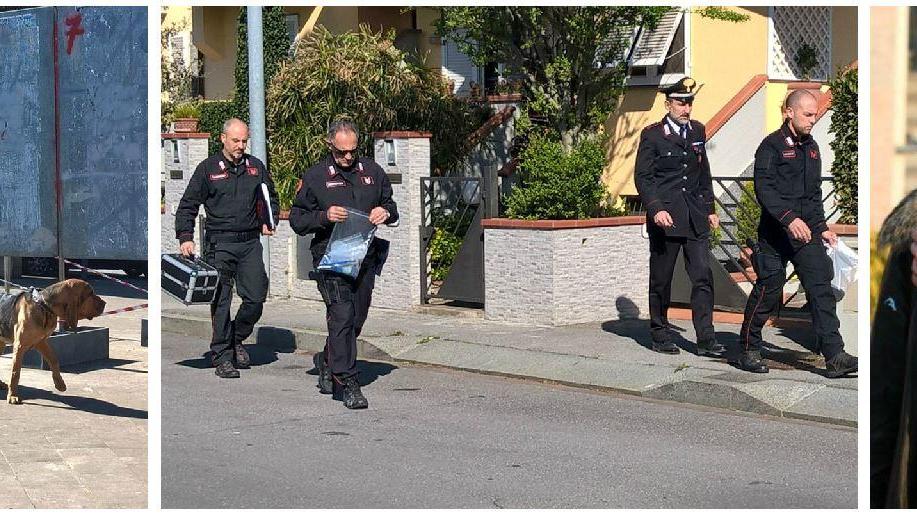 I carabinieri dell'unità cinofila a Limite sull'Arno e a destra Pierluigi Bellucci (Foto Agenzia Carlo Sestini)