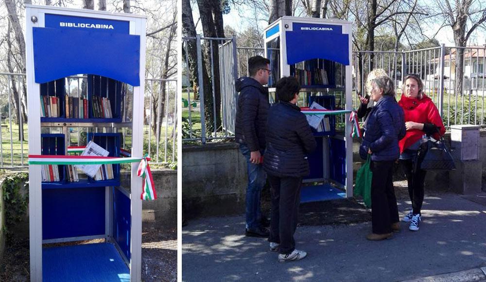La bibliocabina inaugurata a Marina di Massa